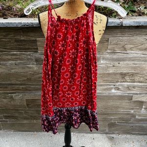 Burgundy Floral Girls Sundress